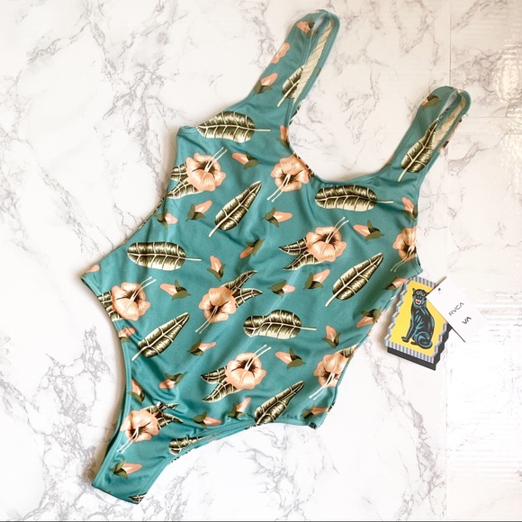 RVCA South Swell One-piece Swimsuit Tropical M - Picture 3 of 8